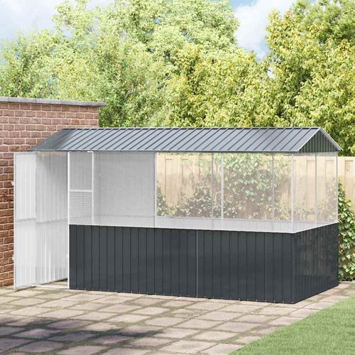 Klatka dla ptaków z przechowywaniem Antracyt 410 x 210 x 230 cm na Arena.pl