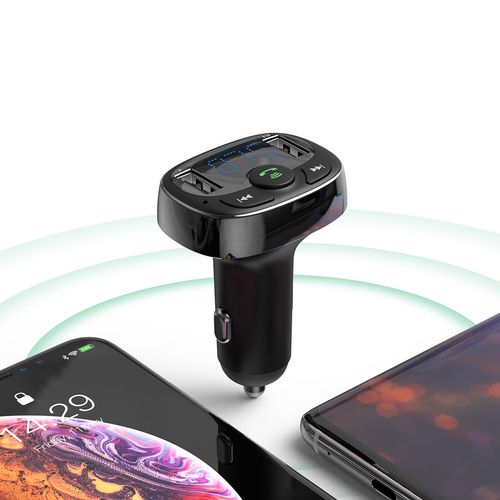 transmiter fm bluetooth karty tf sd ładowarka do samochodu 2x usb czarny na Arena.pl