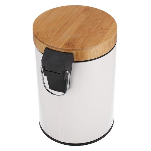 Kosz na śmieci łazienkowy 3l bambus śmietnik do wc łazienki kuchni biały na Arena.pl