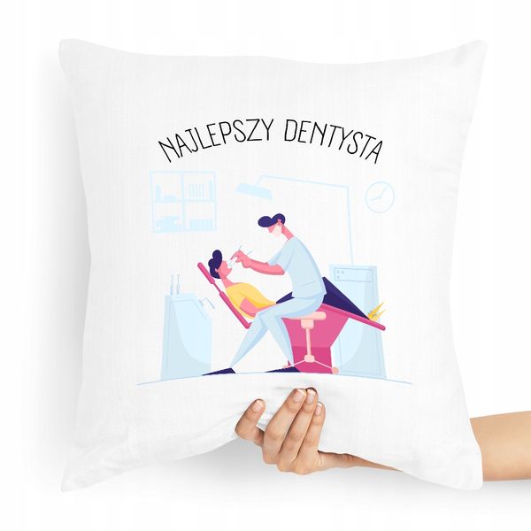 Poduszka Prezent Dla Najlepszego Dentysty Świata Z Nadrukiem Ze Zdjęciem zdjęcie 1