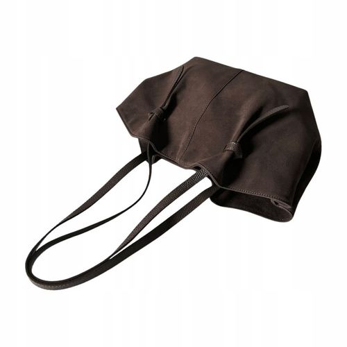 Czekoladowa torebka zamszowa shopper brąz SKÓRA ZAMSZ NATURALNY Vera Pelle na Arena.pl