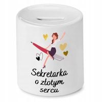 Skarbonka Dla Sekretarki Sekretarka O Złotym Sercu Z Nadrukiem Ze Zdjęciem