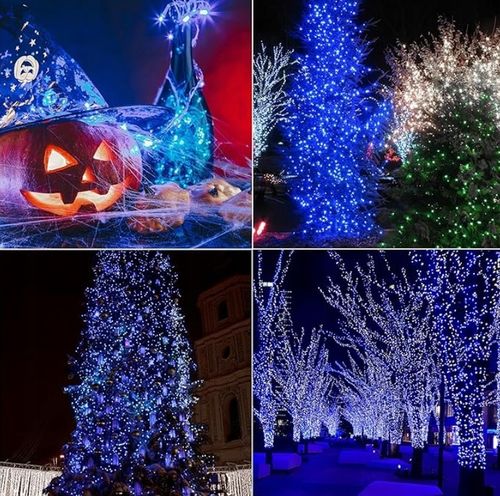 Lampki Choinkowe Flash 500 NIEBIESKIE + Biały Zimny FLASH na Arena.pl