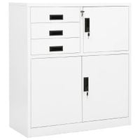 Szafka biurowa, biała, 90x40x102 cm, stalowa