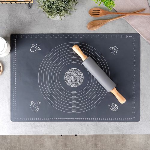 Duża Stolnica Silikonowa Wałek Kuchenny do Ciasta Mata Pieczenia Wałkowania na Arena.pl