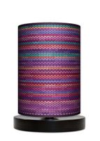 Lampa stołowa - nocna drewniana mała - Rattan fiolet