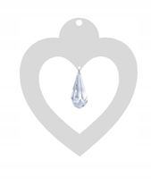 Z16a Zawieszka ozdoba ażurowa serce kryształ BIEL