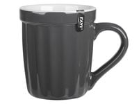Kubek kamionkowy ryflowany filiżanka BISTRO KOLOR 330ml ciężki ciemny szary