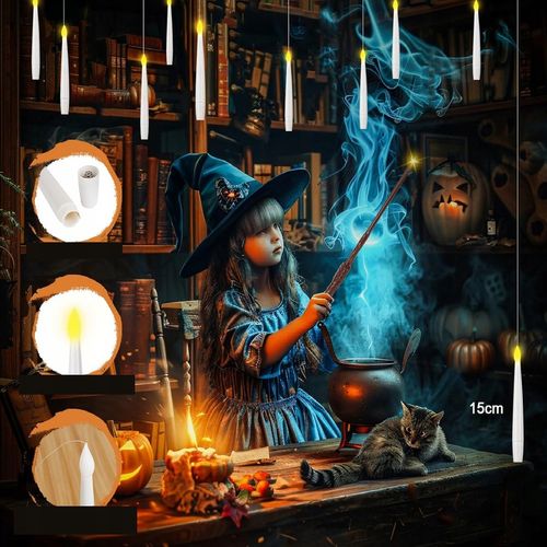 Latające Swiece LED, 10 Sztuk, z Pilotem Zdalnego Sterowania,Swiece Wiszące na Arena.pl