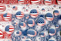 FOTOTAPETA PIŁKARSKA FLAGI USA KROPLE 395x280