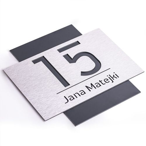 NOWOCZESNA TABLICZKA ADRESOWA Z NUMEREM DOMU ALUMINIUM 32x32cm NUMER NA DOM na Arena.pl