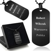 Nieśmiertelnik blaszka ze stali + GRAWER Prezent na Dzień CHŁOPAKA