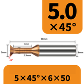 Frez 4-ostrzowy "jaskółczy ogon" dovetail VHM Rozmiar: 5×45°×50L