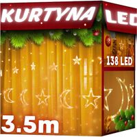 Girlanda kurtyna ŚWIETLNA z gwiazdkami LED LAMPKI gwiazdy wiszące CIEPŁE
