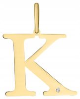 ZŁOTA ZAWIESZKA DUŻA LITERKA K Z BRYLANTEM GRAWER