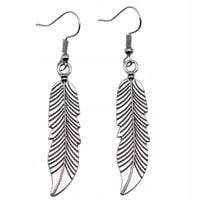 Biżuteria Kolczyki Srebrne Piórka Delikatne i Subtelne Ozdoba dla Niej Hit