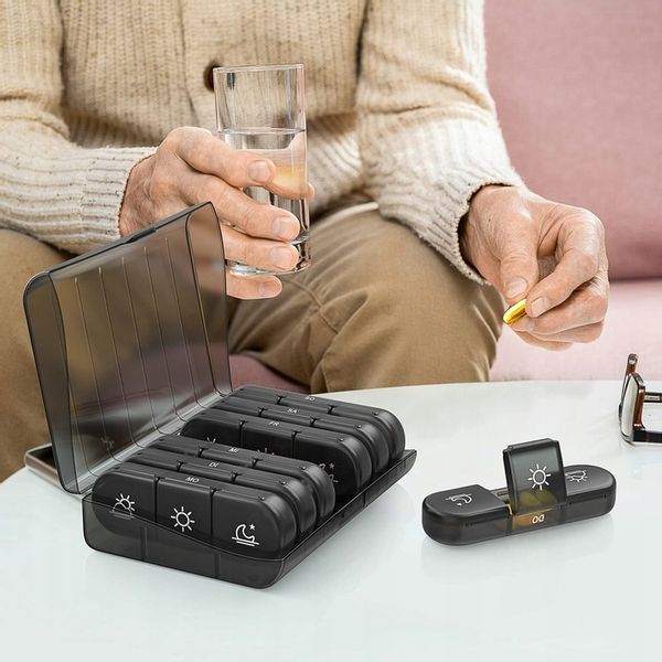 V5 PUDEŁKO NA LEKI TABLETKI POJEMNIK ORGANIZER NA 7 dni 3 PORY DNIA POLSKI zdjęcie 3