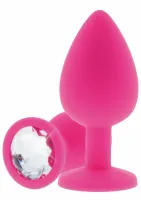 toyjoy diamond booty jewel large silikonowy z kryształem, rozmiar l