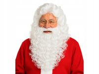 Peruka i broda Mikołaja strój przebranie Mikołaj