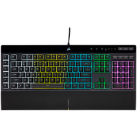 corsair k55 rgb pro gaming keyboard, backlit zoned rgb led, rubberdome