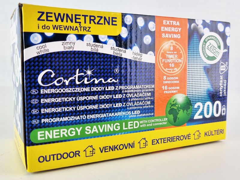 Lampki choinkowe 200 LED wewnętrzne + gniazdo + timer zdjęcie 5