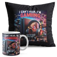 ZESTAW KUBEK + PODUSZKA CZARNA - GAMER GAMEPAD GAMBLING GRY