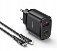 2 x ŁADOWARKA SIECIOWA YESIDO 30W PD QC USB-C+A SZYBKIE ŁADOWANIE KABEL 27W