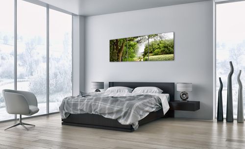 Obraz Na Płótnie - Las Pole Droga - 150X50 Cm - Ca150X50-2637 na Arena.pl