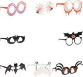 Okulary Papierowe na Halloween 9 Sztuk Zestaw do Cosplay i Zdjęć Wzory