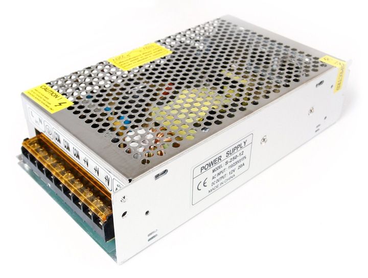 ZASILACZ 12V 250W 20A IP20 DO TAŚM LED, CCTV zdjęcie 1