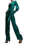 CLOSET Teal Wrao Over Long Sleeve Jumpsuit 40