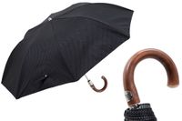 KLASYCZNY PARASOL SKŁADANY Z RĄCZKĄ KASZTANOWĄ | Luksusowy Parasol Pasotti