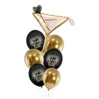 Bukiet balonów zestaw na Sylwestra "Happy New Year" martini, czarny