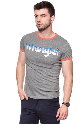 WRANGLER LOGO RINGER TEE GREY MARL W7B68FQVB S na Arena.pl