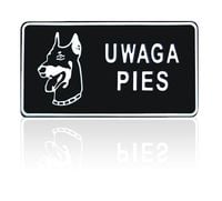 tablica 15*29cm uwaga pies - tab d p14