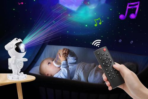 PROJEKTOR GWIAZD Lampka Nocna z głośnikiem Rzutnik Dla Dzieci LED laser Astronauta na Arena.pl