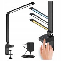 Lampka Na Biurko Biurkowe LED Do Pracy Regulowana Dotyk 10W 5 Barw Uchwyt