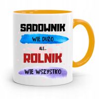 Dla Rolnika Kubek Zółty Rolnik Wie Wszystko Z Nadrukiem Ze Zdjęciem