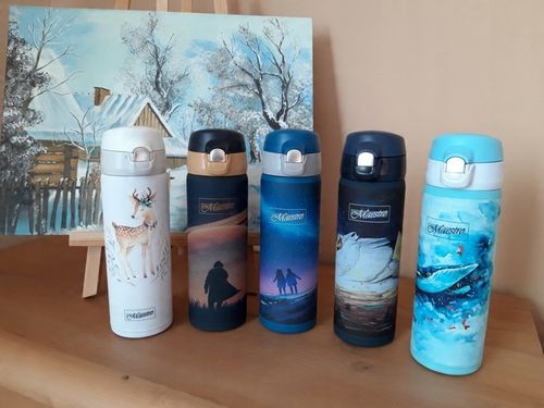 Elegancki Brązowy KUBEK TERMICZNY 450ML TERMOS Stalowy Bidon Maestro Brown na Arena.pl