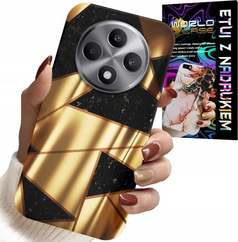 ETUI DO OPPO RENO12 F / 12FS 5G - ZŁOTE ELEGANCKIE WZORY + FOLIA HYDRO na Arena.pl