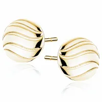 POZŁACANE SREBRNE KOLCZYKI WKRĘTKI PEŁNE KARBOWANE KÓŁKA KÓŁECZKA CIRCLE