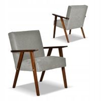 Fotel w stylu PRL retro vintage SOLER Family Meble ciemny szary welur Angel