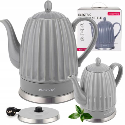 CZAJNIK ELEKTRYCZNY BEZPRZEWODOWY CERAMICZNY KAMILLE 1500 W 1,5 L na Arena.pl