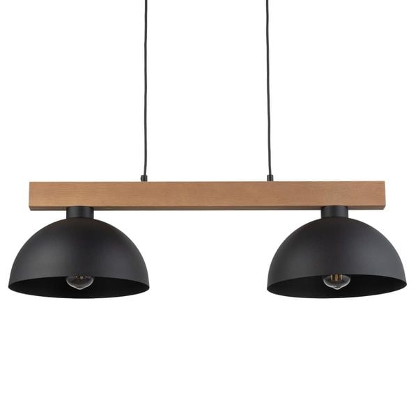 Podwójna lampa zwisająca rustykalna Oslo 4711 TK Lighting drewniana czarna zdjęcie 1