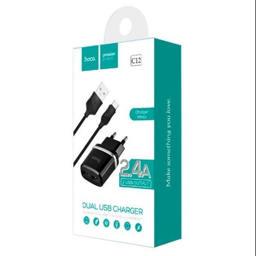 HOCO C12 NETWORK CHARGER + LIGHTNING CABLE WHITE na Arena.pl