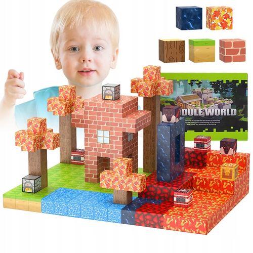 KLOCKI MAGNETYCZNE MINECRAFT BLOKI KLOCKI PIXELE SZEŚCIANY 100 KLOCKÓW na Arena.pl