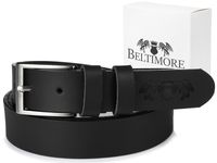 Beltimore skórzany pasek męski czarny wąski E06