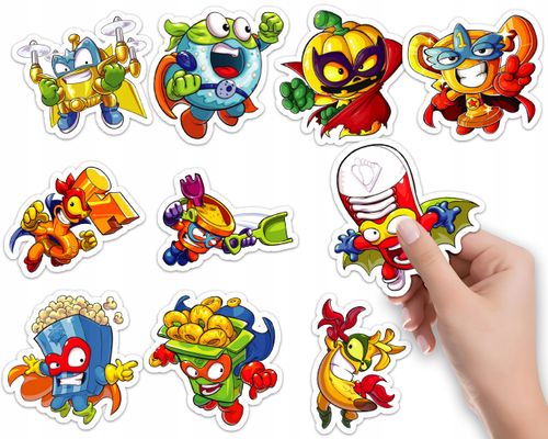 NAKLEJKI ETYKIETY NA ZESZYT NALEPKA Z POSTACIAMI SUPER ZINGS WZORY 10SZT na Arena.pl