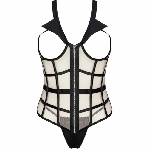 livco corsetti laura lc 20215 gorset z stringami l/xl czarny-beżowy na Arena.pl