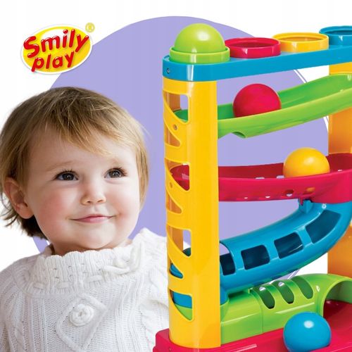 SMILY PLAY Zjeżdżalnia z piłeczkami i młotkiem piłeczki dla dzieci 12m+ na Arena.pl